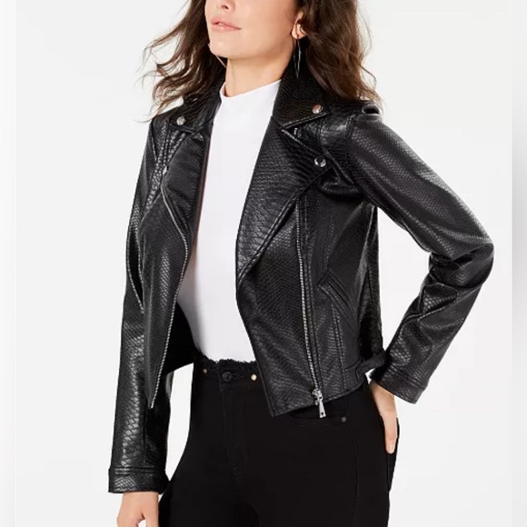 Guess Jackets & Blazers - Guess Rosetta Viper Faux Leather Moto Jacket Women’s Size Extra Large